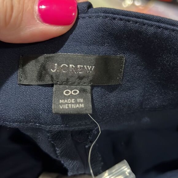 J. Crew Sydney wide-leg pant in bi-stretch cotton blend in Navy NWT size 00 - Picture 10 of 12
